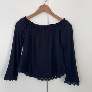 Off the shoulder super soft black long sleeve
